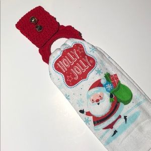 Christmas kitchen towel and oven towel hanger